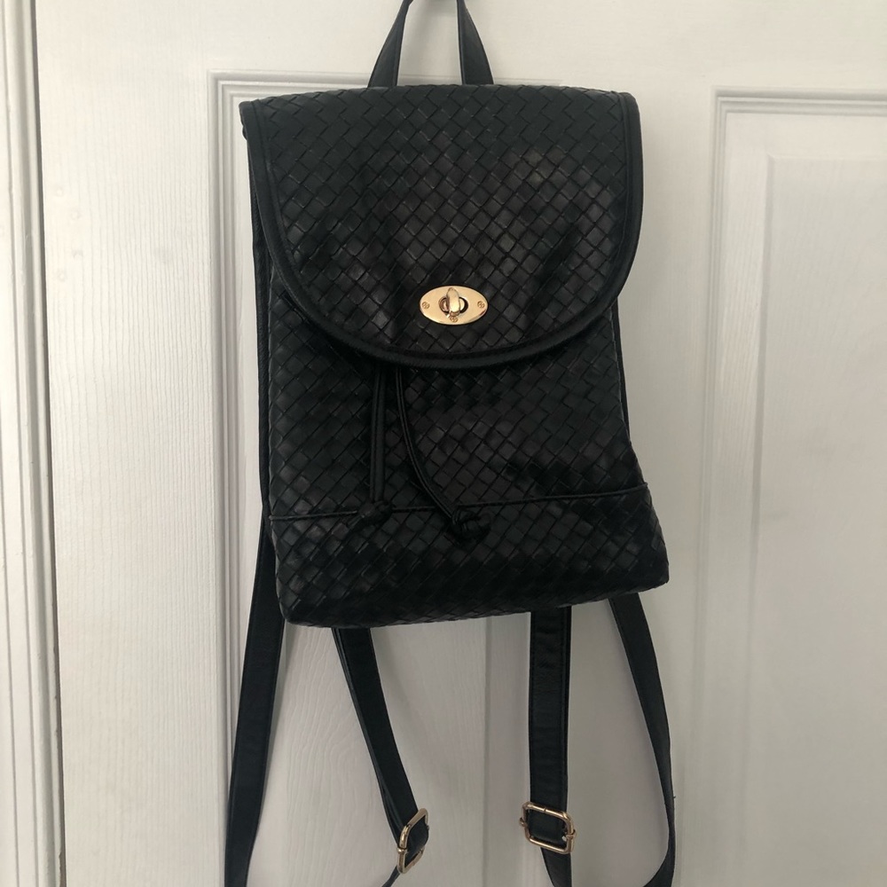 Brandy Melville black leather backpack!